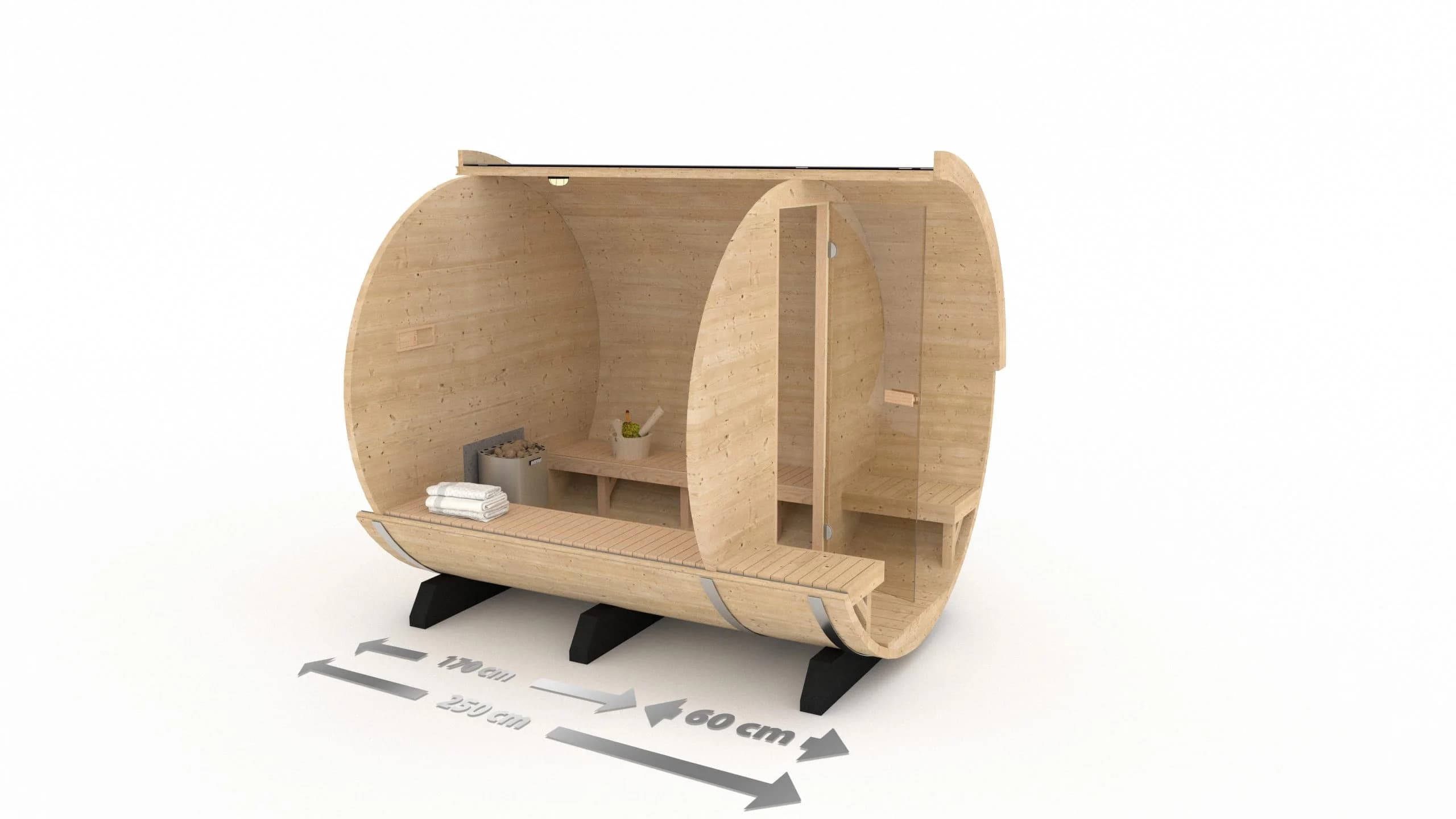 Barrelsauna S 250cm