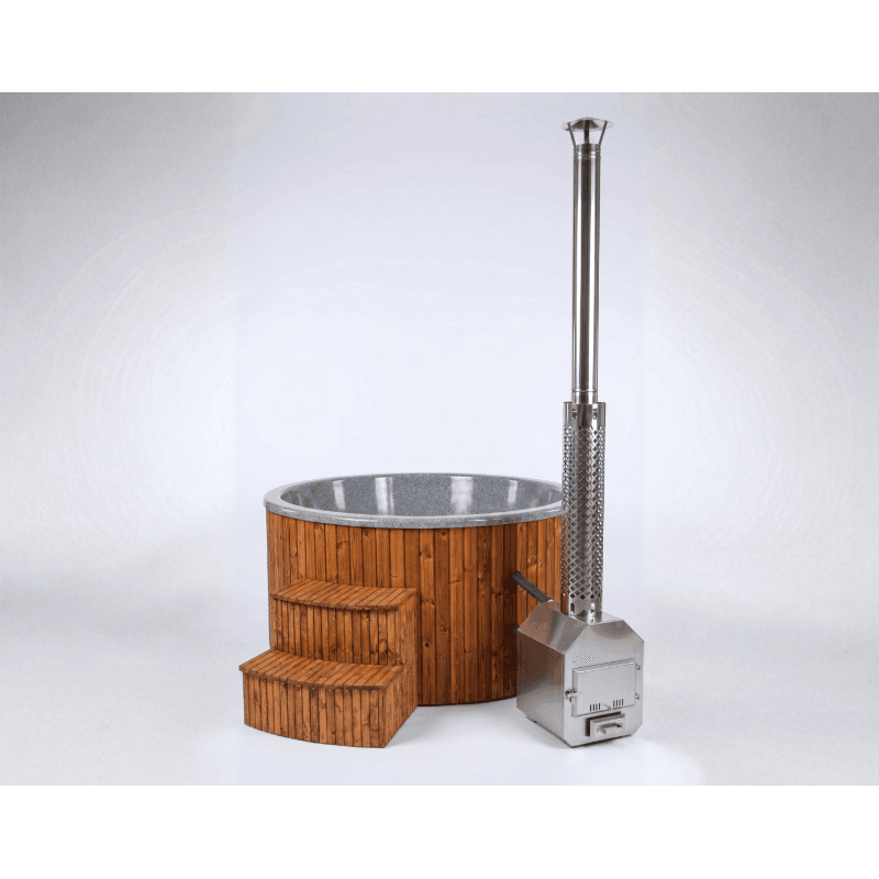 Hottub met externe kachel ( polyester kuip )