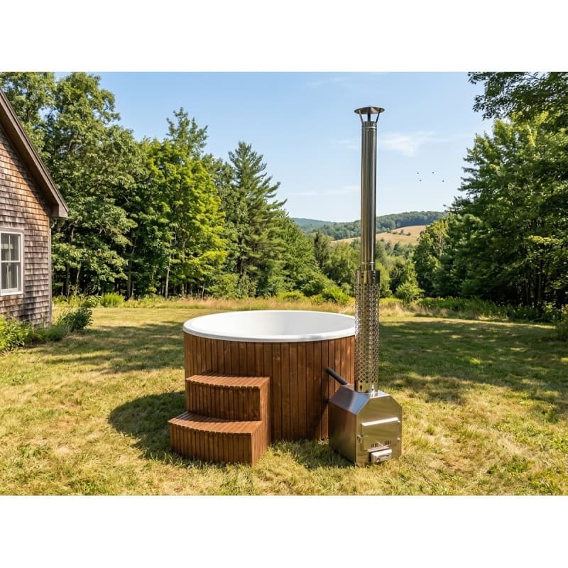 Hottub met externe kachel ( Acryl kuip )