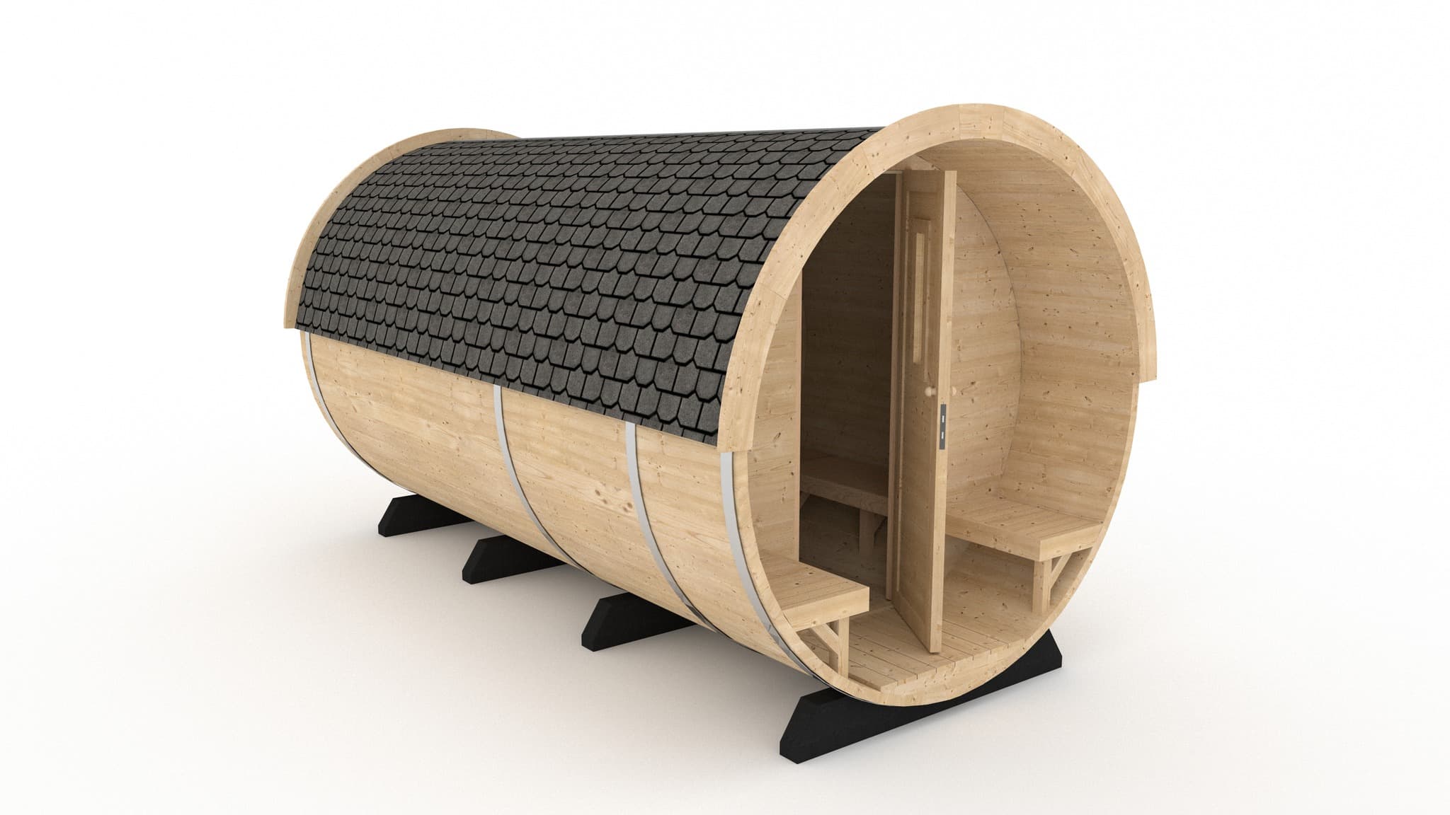 Barrelsauna L 400cm met kleedruimte