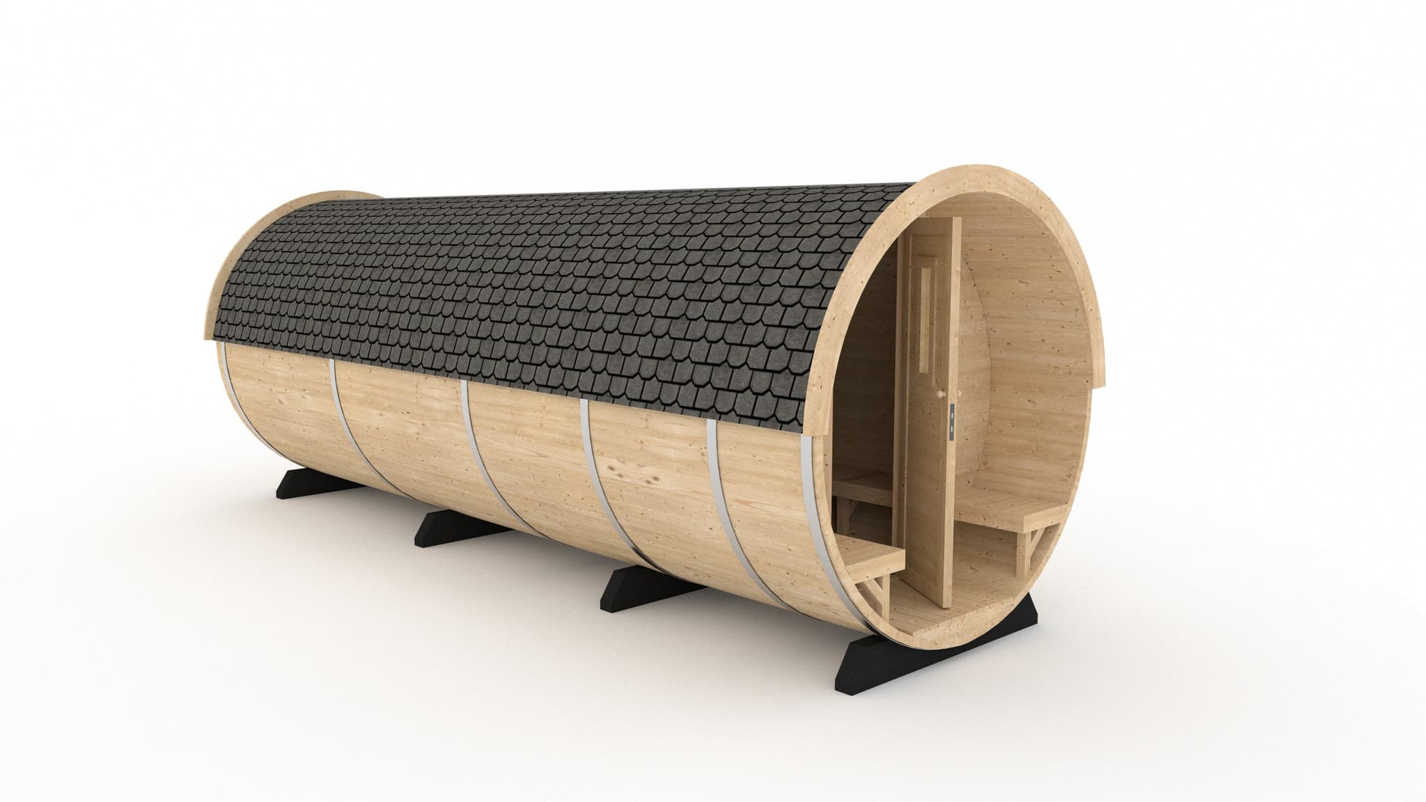 Barrelsauna XL met kleedruimte